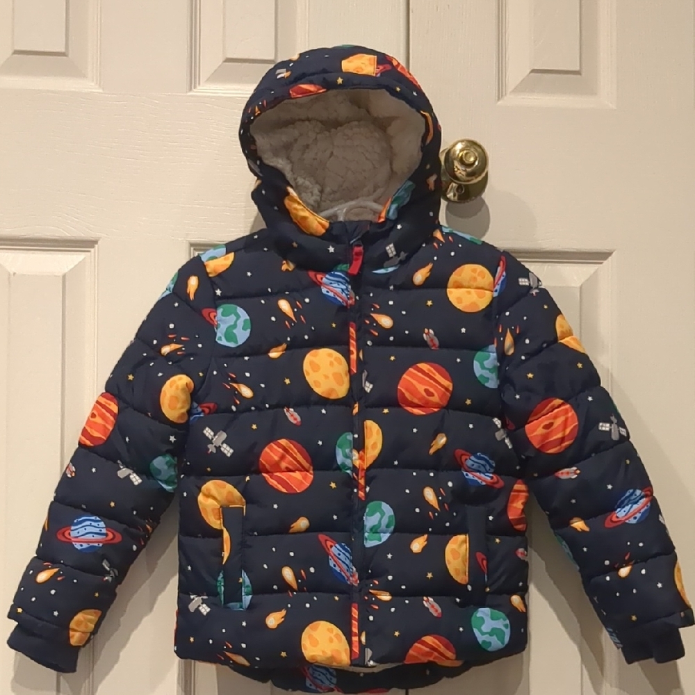 Gymboree Space Sherpa Lined Puffer Coat